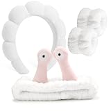DRESHOW Diadema de Spa para Lavarse la Cara Muñequera de Caracol Diademas...