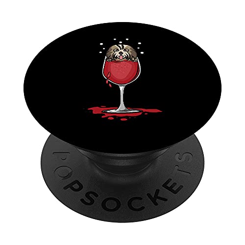 Divertido Havanese borracho en Vino PopSockets PopGrip Intercambiable