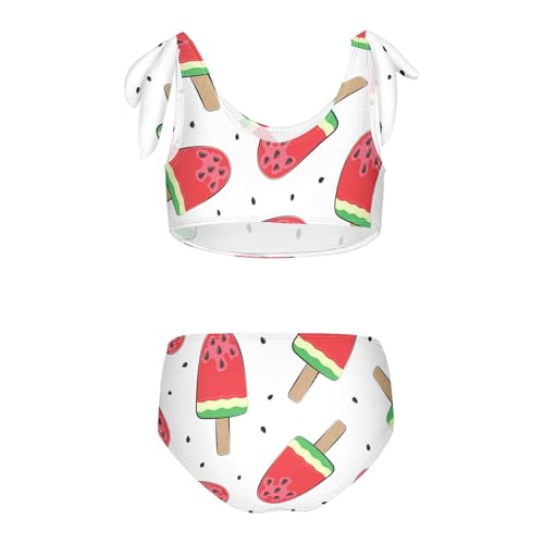 Girls Watermelon on Stick Swimsuit Two Pieces Bikini Set Bathing Suits Swimwear Crop Top Swimsuit Set2