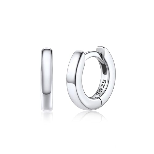Silvora Petit Créole Argent Femme Anneau Oreille 6 MM en Argent 925 Massif
