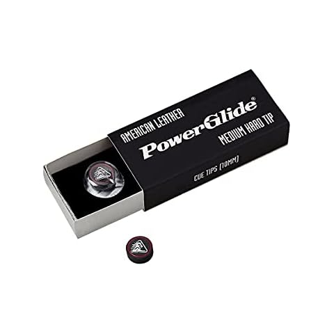 PowerGlide Premium Snooker Pool Billiard Replacement Tips, Black, 10mm Cover