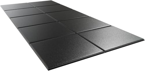 51" x 23.6" 4mm Compact Walking Pad Mat for Carpet Floors, Foldable Under Desk Treadmill Mat for Hardwood Floor,Waterproof Indoor Exercise Stationary Bike,Compact Elipitial, Gym Equipment, Black