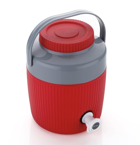 Image of Insulated Water Jug with Leak Proof Tap, 3 Litre, Red | eco Friendly