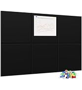 Neatsure Large Cork Board for Wall, Black Felt Bulletin Board with Pushpins, 36" x 24" 6 Panels W...