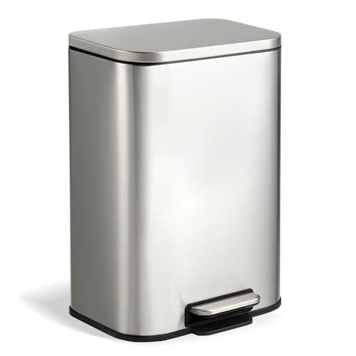 Caneca de basura rectangular de acero inoxidable 20L