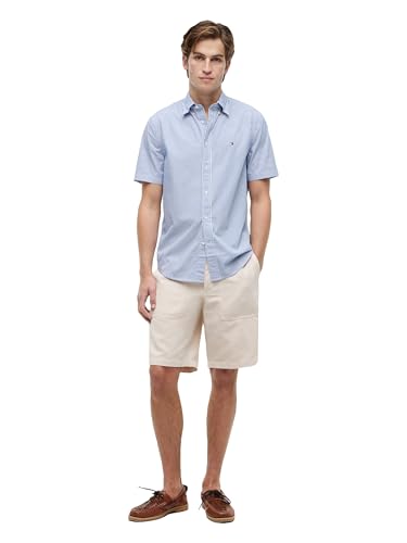 Image of Tommy Hilfiger Men's Short Sleeve Poplin Shirts in Regular Fit, Men's Button Down Shirts