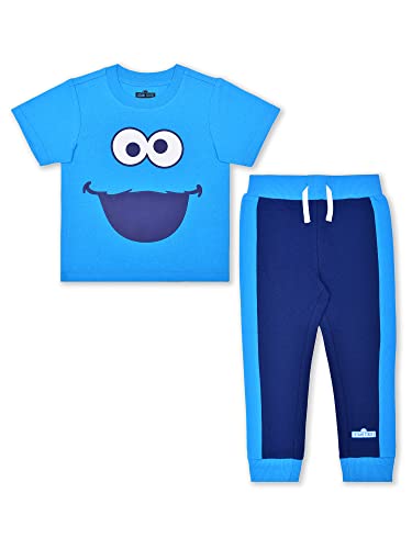 Ensemble de jogging Rue Sésame garçon T-shirt manches courtes et pantalon de sport 2T
