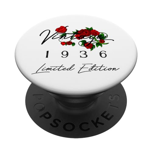 Regalos de 87 años vintage 1936 87th hombres mujeres 87th cumpleaños PopSockets PopGrip Intercambiable