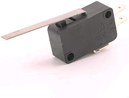 CESFONJER 12Pcs Micro Limit Switch | Momentary Hinge Metal Roller Lever Micro Switch AC 5A 125 250V SPDT 3 Pins - Black