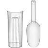 KAWENDE Ice Scoop With Holder - Removable Plastic Scoop for Freezer, Kitchen Countertop Ice Maker, Commercial Machine - Strong Traceless Self-Adhesive