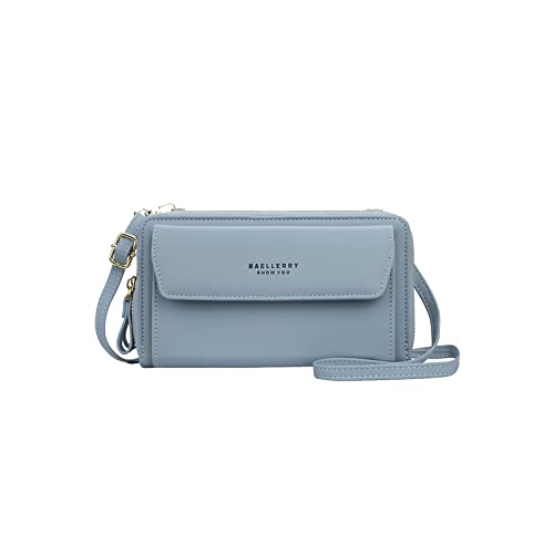 PORRASSO Crossbody Wallet Fashion Phone Bag Women's Shoulder Bag Clutch Purse Bag PU Wallet for Party Wedding Travelling Blue