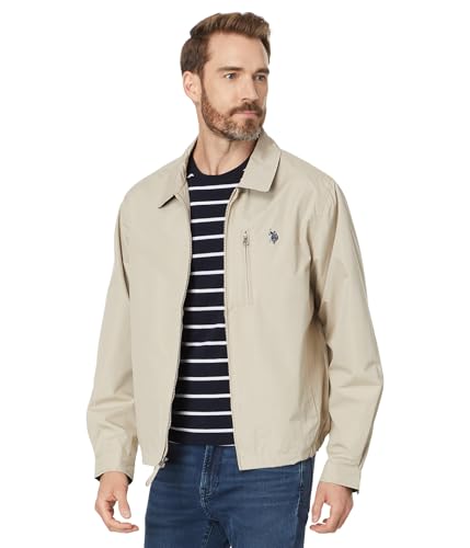 U.S. POLO ASSN. Mens Micro Golf Jacket Thomston Khaki X-Large