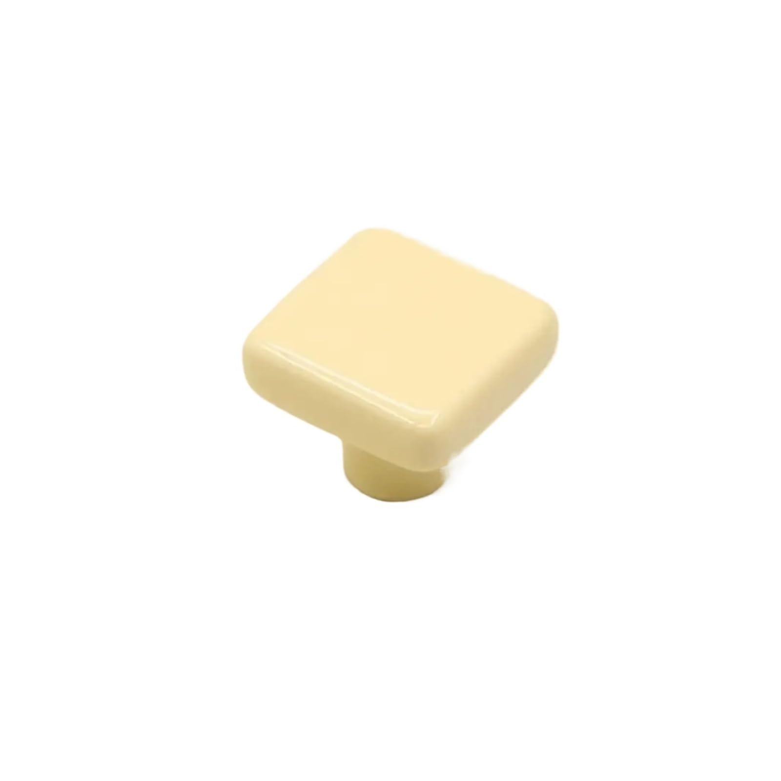 Wonjoxel Beige Ceramic Door Knobs 4Pcs Simplicity Single Hole Colored Ceramic Knob Pull Handles Drawer Knobs Modern Square Cabinet Wardrobe(Beige)