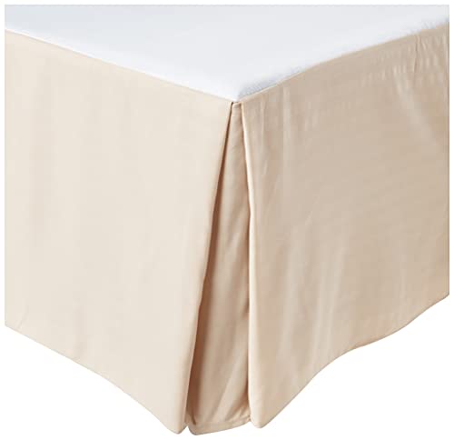 Image of Sweet Home Collection 8 Piece Bed in a Bag with Dobby Stripe Comforter, Sheet Skirt, and Sham Set, Twin, Beige, 8
