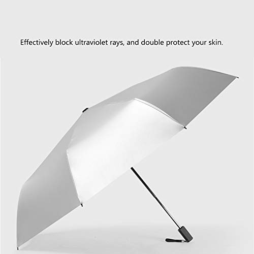 Kuikui Portable 3 Folding Automatic Parasols, Anti Uv Sun Rain Umbrella Yellow For Outdoor Travel #TOP4