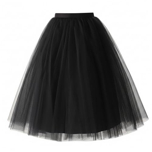 Jupe en tulle 5 couches pour femme : jupon bouffant élastique de 65 cm
