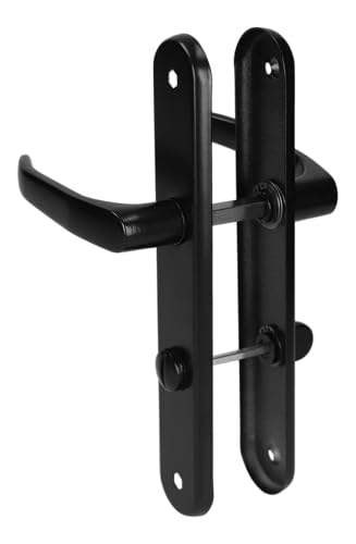 MonJar Poignée de porte longue plaque gauche droite 72 mm (salle de bain WC noir)
