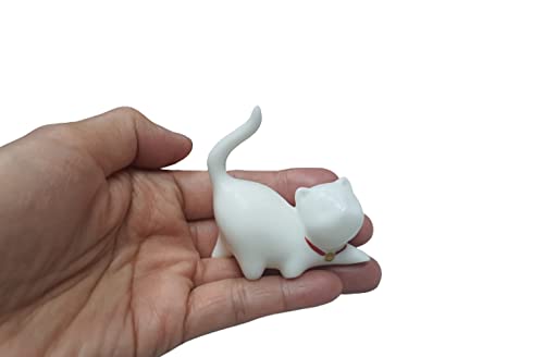 Estatua de Gatito de Porcelana Blanca Hecha a Mano miniatura 6