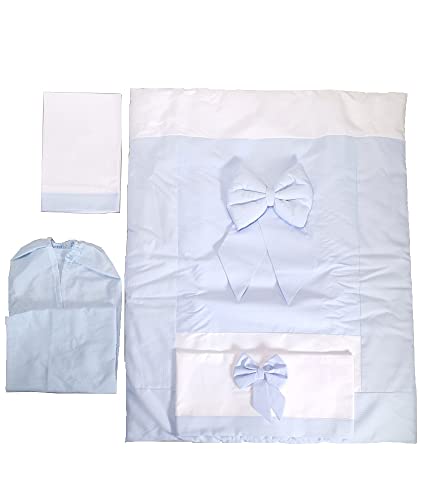 Lavabile in lavatrice Coordinato culla neonato con piumotto sfoderabile composto da piumino,copripiumino e federa cuscino.Misura 90X120 Made in Italy