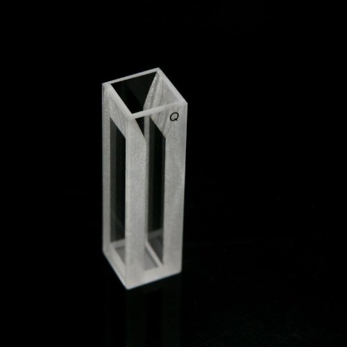 Micro Fluorescence Quartz Cuvette Open top Type with PTFE Cover, 10 mm Light Path, 1.4 ml Volume,Light Width 4mm, 4 Transparent Windows