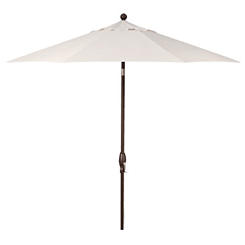 Treasure Garden 9ft Patio Umbrella - Outdoor Furniture Market Umbrella Deluxe Auto-Tilt Bronze Aluminum Frame (Sunbrella Canvas)
