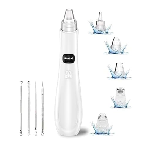 Trisoye Aspirador para puntos negros, 5 potencias de aspiración, 4 sondas, kit aspirador para puntos negros recargable mediante USB – Limpia los poros del rostro
