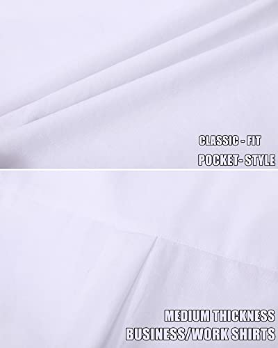 MGWDT Men's Dress Shirts Long Sleeve Oxford Button Down Shirt Classic-Fit Cotton Blouse Wrinkle Resistant4