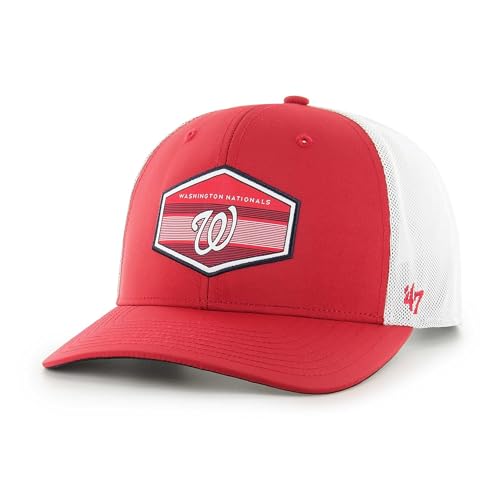 '47 MLB Burgess Adjustable Snapback Mesh Trucker Hat, Adult One Size Fits All (Washington Nationals)