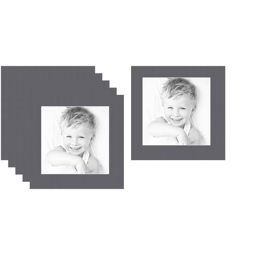 10x10 Granite/Mountain Grey Custom Mat for Picture Frame with 6x6 Opening Size (Mat Only, Frame NOT Included) - 6 Pack
