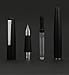 Jinhao 80 Black Fiber Brushed Fountain Pen, Iridium Fine Nib with Ink Converter, Classic Design Smooth Writing Pen (Black Clip)