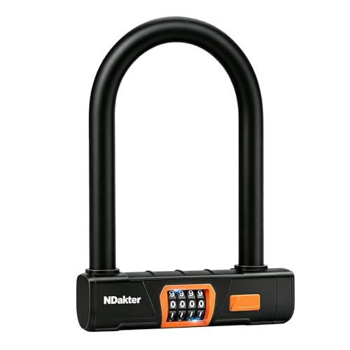 Image of NDakter Bike Locks Heavy Duty Anti Theft, Combo Bike U Lock, 4-Digit Resettable Combination Bicycle Lock, Large U Shaped Ebike Lock for Electric Bike, Escooter, Motorcycle,Door