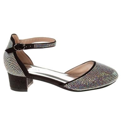 Badgley Mischka Girls’ Studded Block Heeled 2-Piece Dress Shoe3