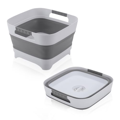PandaEar Bassine Pliabile pour Lavage de Biberons, Bac de Lavage avec Bouchon de Vidange pour Articles pour Bébé, Biberons, Tire-lait, Cuisine, Camping et...
