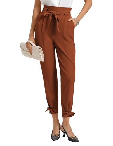 Image of GRACE KARIN Womens Casual High Waist Pencil Pants Paper Bag Pants for Work
