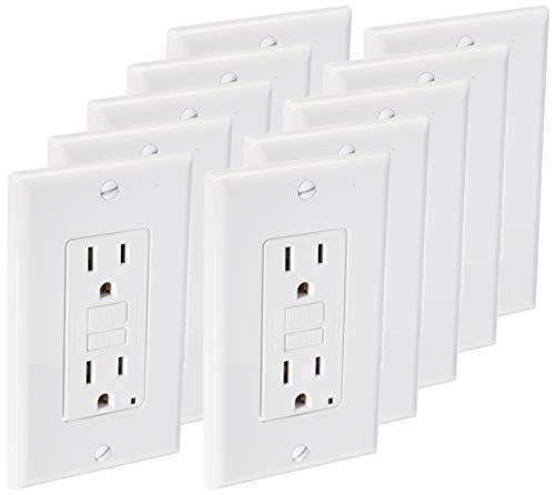 Leviton GFNT1-W Self-Test Smartlockpro Slim GFCI Non-Tamper-Resistant Receptacle with LED Indicator, 15-Amp, 10 Pack, White