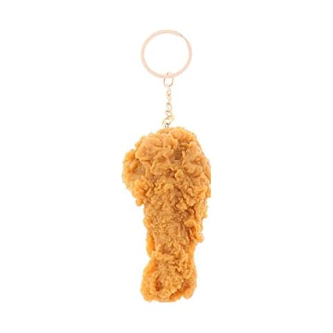 Soyzvteo Imitation Food Keychain French Fries Chicken Nuggets Fried Chicken Leg Food Pendant Keychain Creative Keyring Funny Keychain Accessories Gifts-Fried Chicken Leg Cover