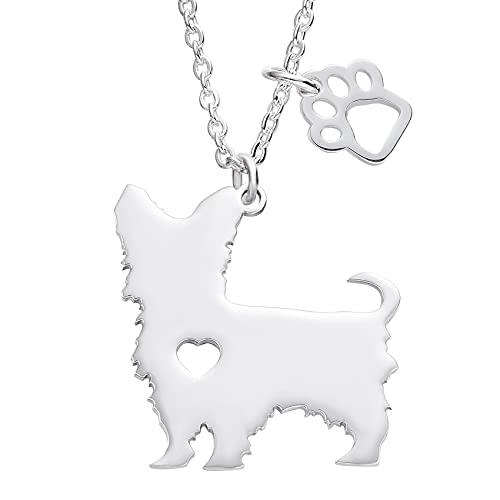 Melix Animal Yorkie Labrador Pitbull Husky Alaskan Akita Boxer Corgi Dachshund Pastor Alemán Golden Retriever Collar con colgante de perro de acero inoxidable, NA Cover