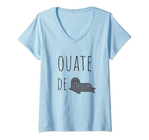 Mujer Guata de Foque WTF expresión divertida Camiseta Cuello V