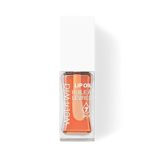 wet n wild Lip Oil - Lightweight, Non-Sticky, Hydrating &amp; Nourishing Formula with 7 Conditioning Oils, Vegan &amp; Cruelty-Free - Orange Blossom