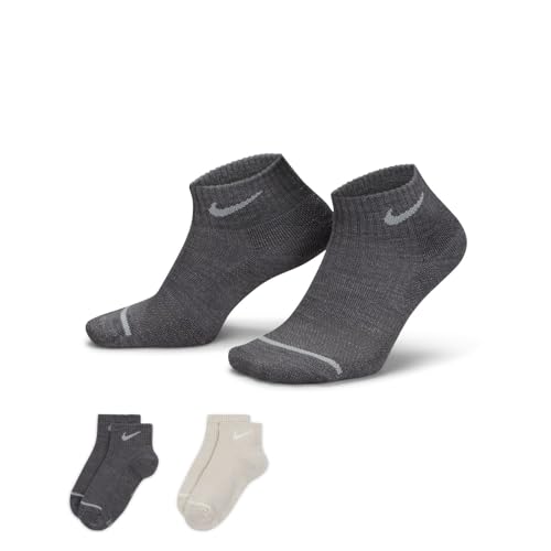 Nike EVERYDAY 2 PACK ANKLE CUSHIONED WOOL BLEND SOCKS YTH 5Y - 7Y WOMEN 6-10 MEN 6-83