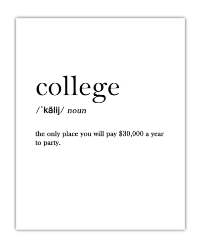 College Funny Definition: Chic, Boho & Modern Typography Wall Art