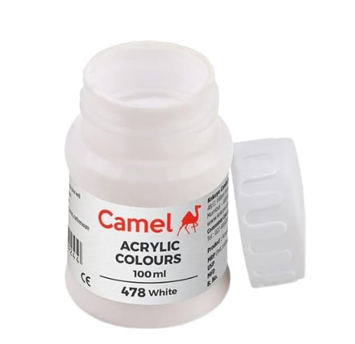 Image of Acrylic Colour 100ML - Versatile, Permanent, and Skin-Friendly Paint for Multiple Surfaces | (White 478)