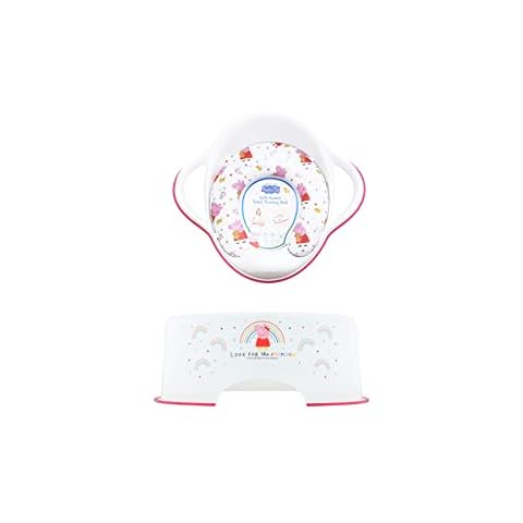 Peppa Pig Toiletten-Trainingsset - Peppa Pig Tritthocker und Peppa Pig weich gepolsterter Toilettensitz Cover
