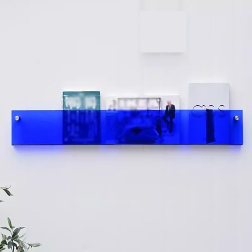 SGKOMN 1 2 3Pack Revistero de acrílico, Estante Colgante para periódicos/Carpetas de Archivos/Registros/Papeles Sueltos/Paleta de Sombras de Ojos, Soporte de exhibición pa(1pack-blue-W60cm/23.6in)