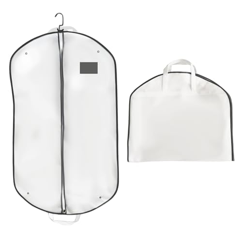 2 PCS Suit Bags, Suit Carriers For Men For Travel, Zipper Garment Bags, Suit Cover With Handles And Gusset Dustproof Breathable Clothes Bags For Travel Or Home(Size:138×65cm)