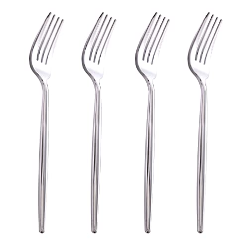 U-QE 180Pcs Silver Plastic Forks, Disposable Heavy Duty Plastic F...