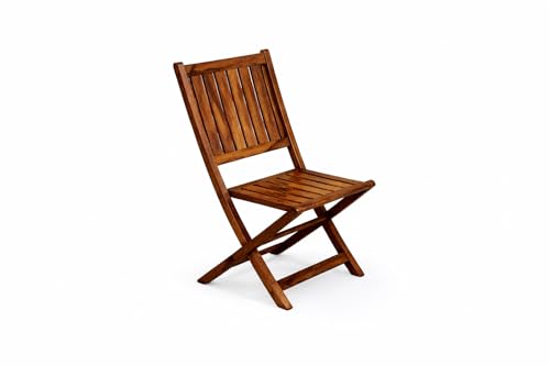 Image of 3-Piece Folding Wooden Bistro Set - Portable Outdoor Patio Table and Chair - Solid Wood Garden Furniture for Balcony, Terrace & Small Spaces