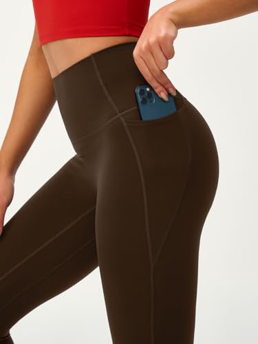 Women's High Waisted Yoga Leisure Leggings 25" Light Compression Butter Smooth Workout Legging Pants Side Pockets2