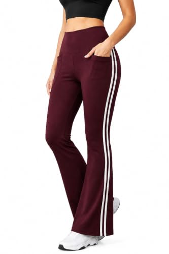 Image of Imperative High Waist Stretchable Flared Gym Pants for Women's | Gym Track Pants for Women with Side Pockets