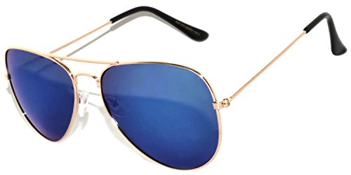 Image of OWL Aviator Sunglasses Mens Womens Metal Frame Assorted Mirrored, Smoke, Tinted Lens Colors